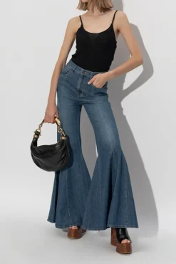 Chloé CZARNY Prążkowany top
