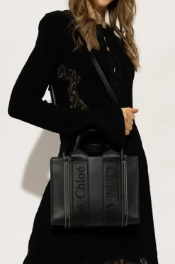 Chloé CZARNY Torba ‘Woody Small’ typu ‘shopper’