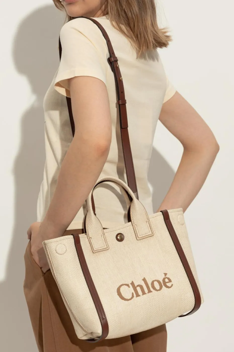 Chloé kremowy Torba `Chloé Carry Small` typu `tote`