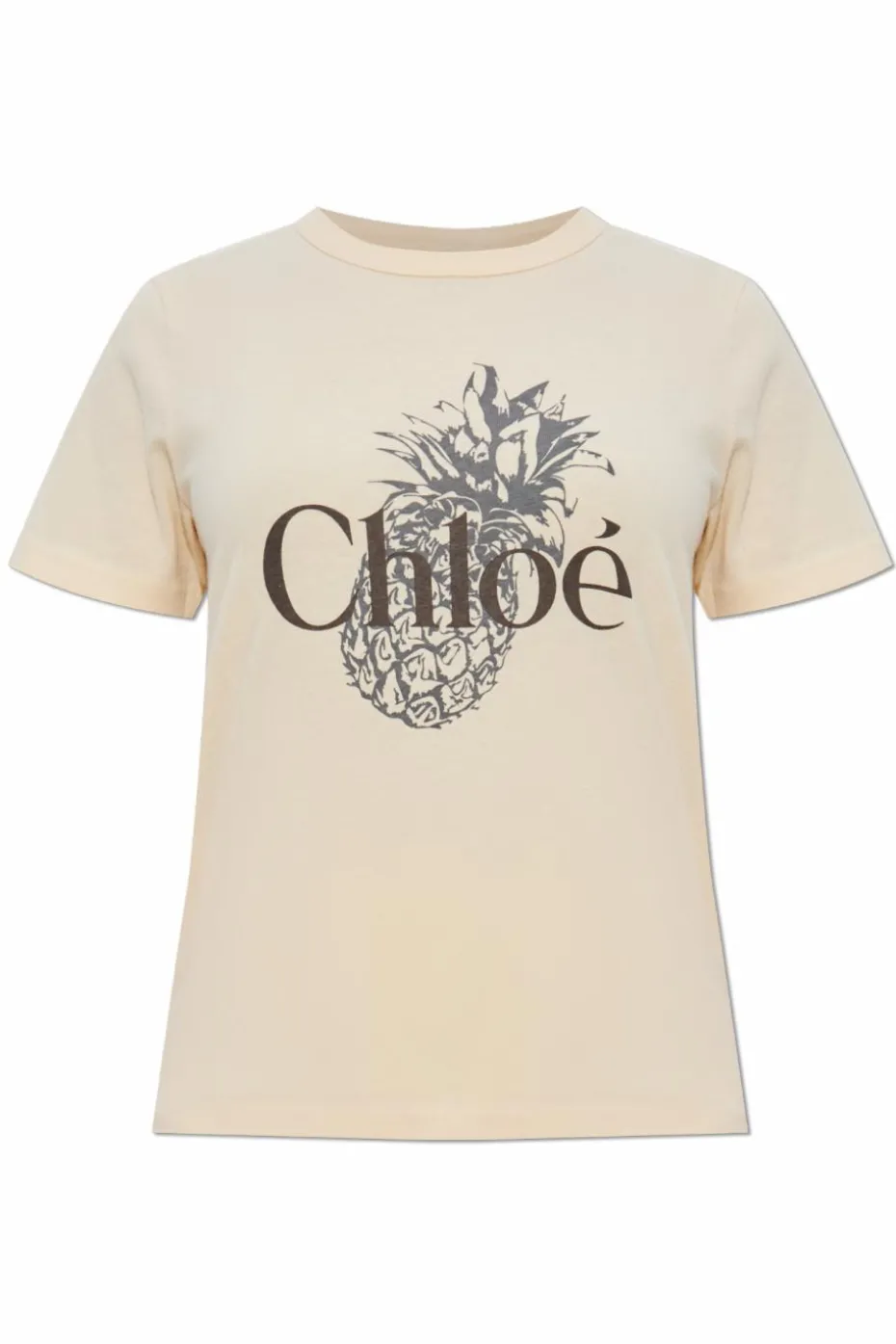 Chloé ŻÓŁTY T-shirt z nadrukiem