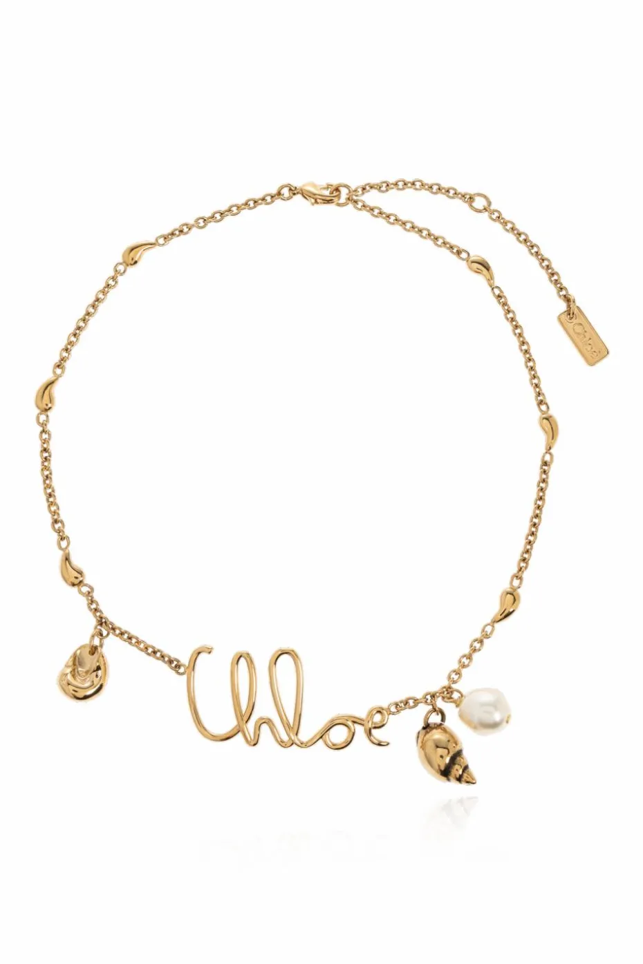 Chloé ZŁOTY Choker z logo