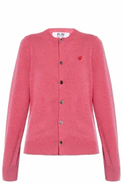 Comme des Garçons Play RÓŻOWY Kardigan zapinany na guziki