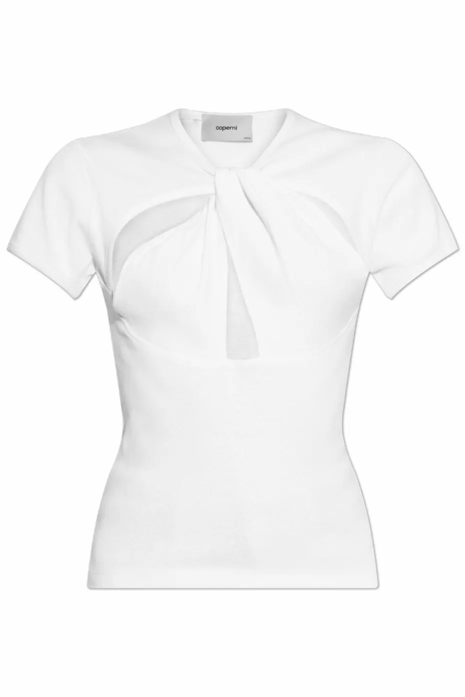 Coperni BIAŁY T-shirt z dekoracyjnymi wycięciami