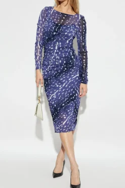 Diane Von Furstenberg GRANATOWY Sukienka `Olso`