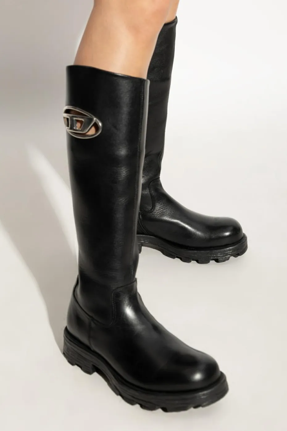 Diesel CZARNY Kozaki `D-HAMMER`