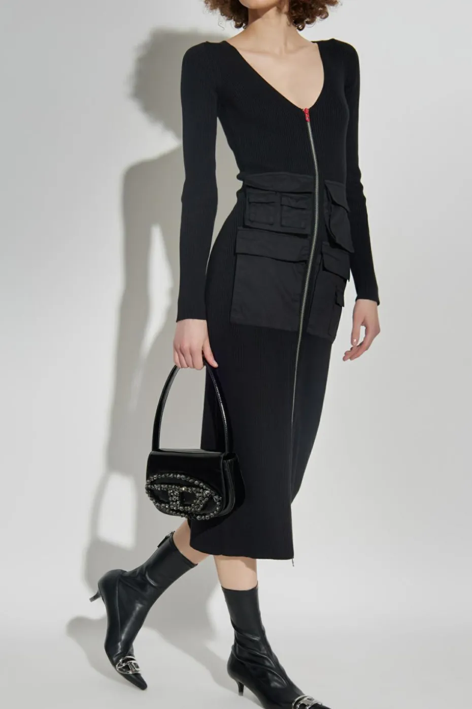 Diesel CZARNY Sukienka `M-MELTI-LS`