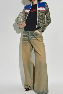 Diesel CZARNY T-shirt `T-BUXT-CROP-OD`