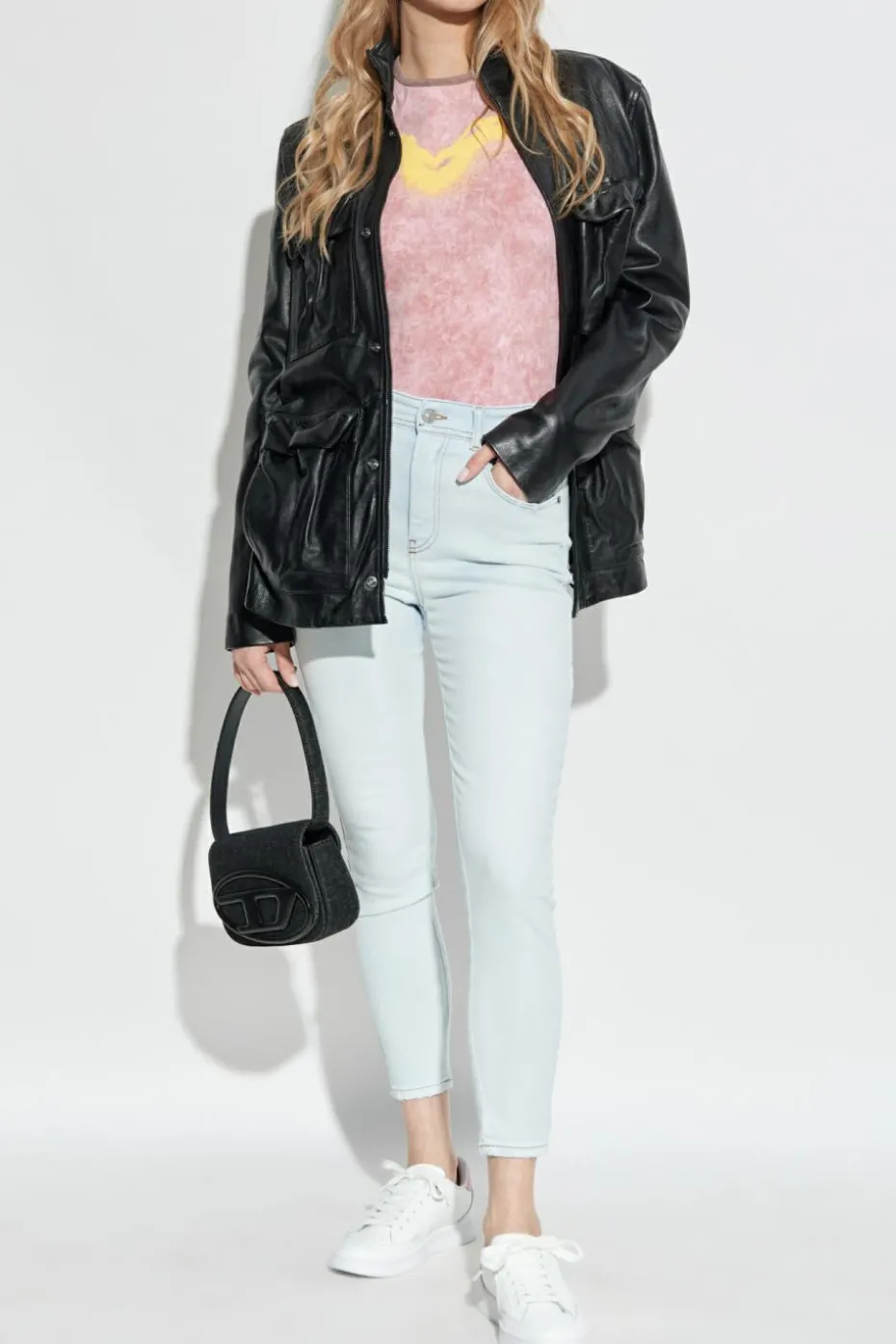 Diesel jasnoniebieski Jeansy `1984 SLANDY-HIGH` typu `super skinny`