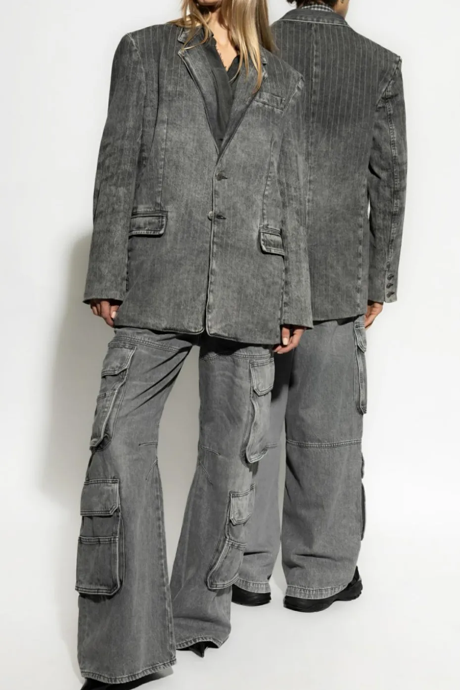 Diesel SZARY Marynarka jeansowa `D-REGER-S`