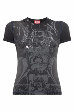 Diesel SZARY Top `T-UNCUTIES-LONG-R6`