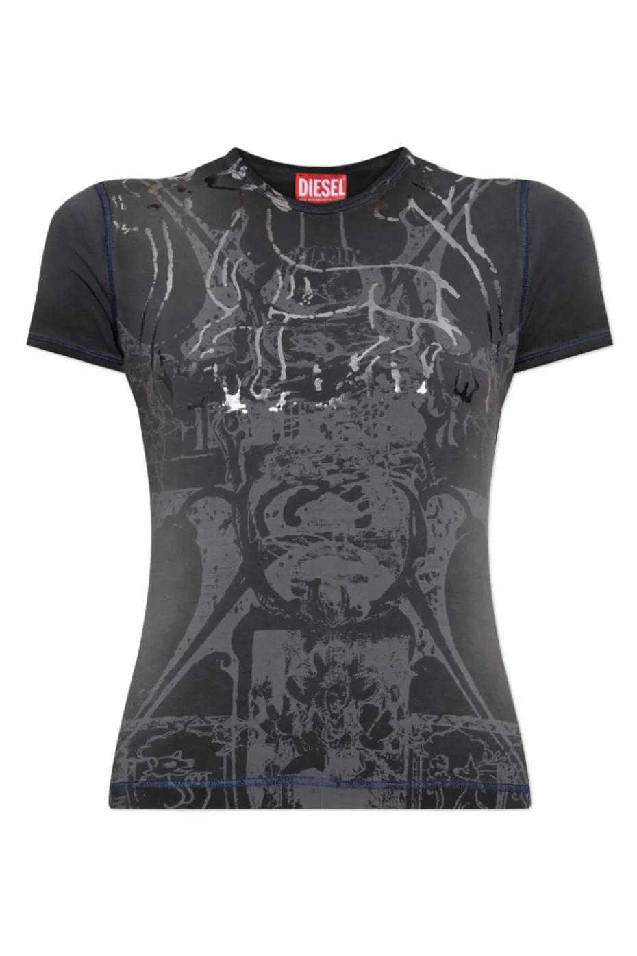 Diesel SZARY Top `T-UNCUTIES-LONG-R6`