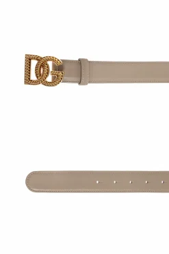 Dolce & Gabbana beżowy Skórzany pas