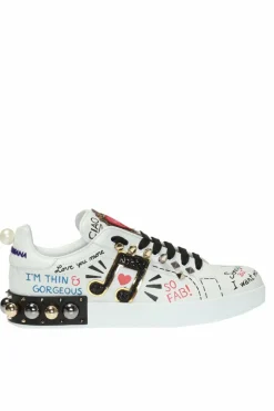 Dolce & Gabbana BIAŁY Buty sportowe z nadrukami