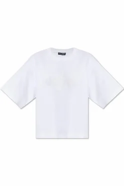 Dolce & Gabbana BIAŁY T-shirt z wyszytym logo