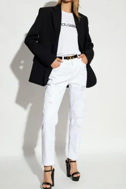 Dolce & Gabbana BIAŁY T-shirt z logo