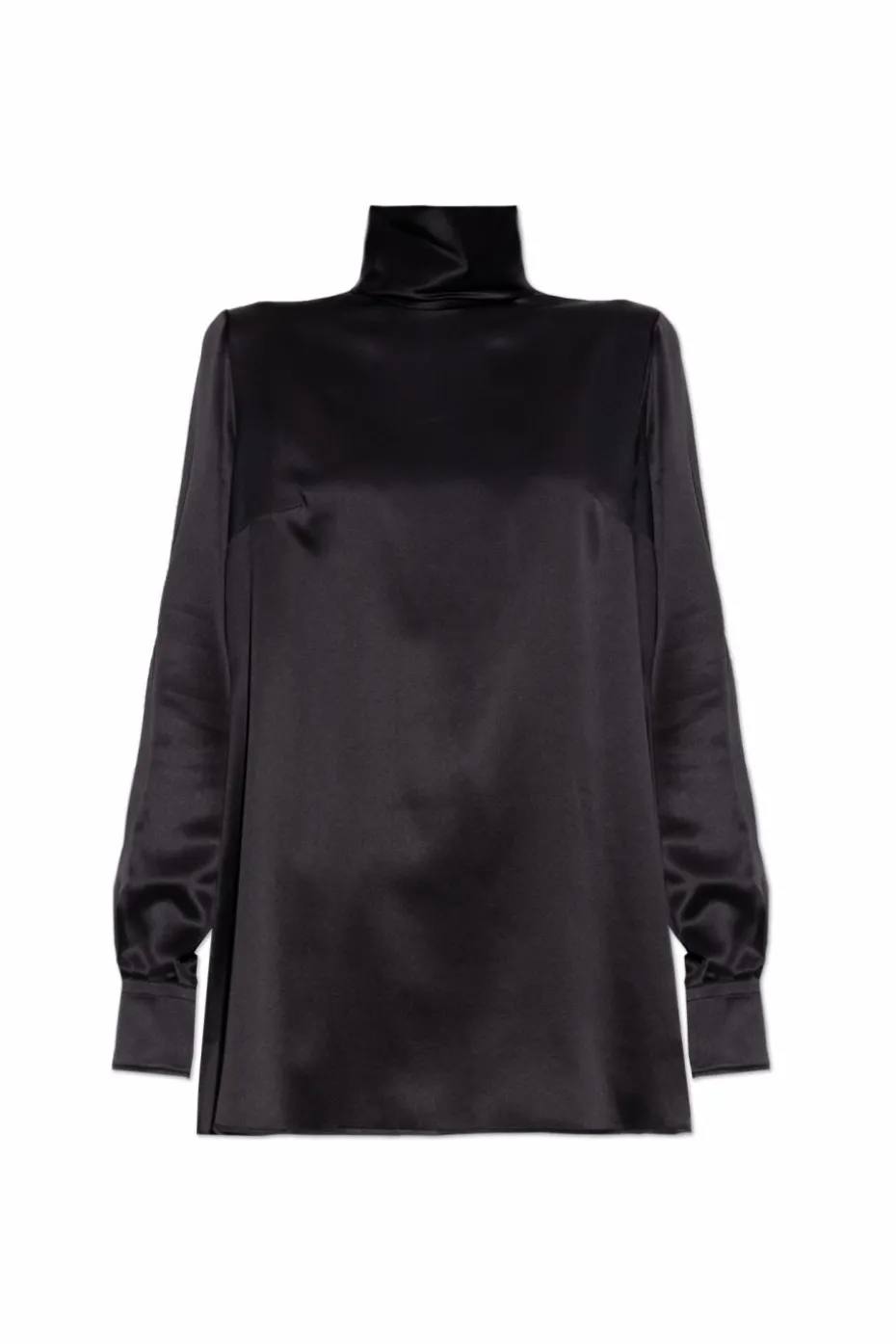 Dolce & Gabbana CZARNY Jedwabny top ze stójką