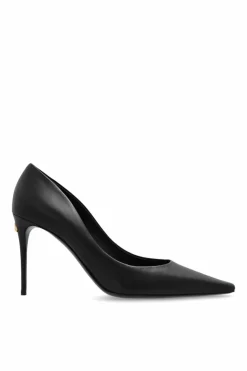 Dolce & Gabbana CZARNY Skórzane buty na obcasie