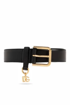 Dolce & Gabbana CZARNY Skórzany pasek