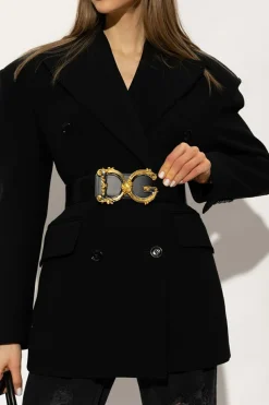 Dolce & Gabbana CZARNY Skórzany pasek