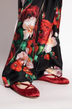 Dolce & Gabbana CZERWONY Satynowe baleriny