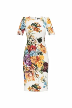 Dolce & Gabbana MULTIKOLOR Sukienka z motywem kwiatowym