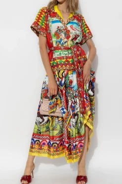 Dolce & Gabbana MULTIKOLOR Koszula ze wzorem `Carretto`