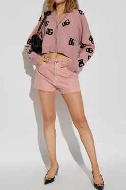 Dolce & Gabbana RÓŻOWY Jeansowe szorty z efektem `vintage`