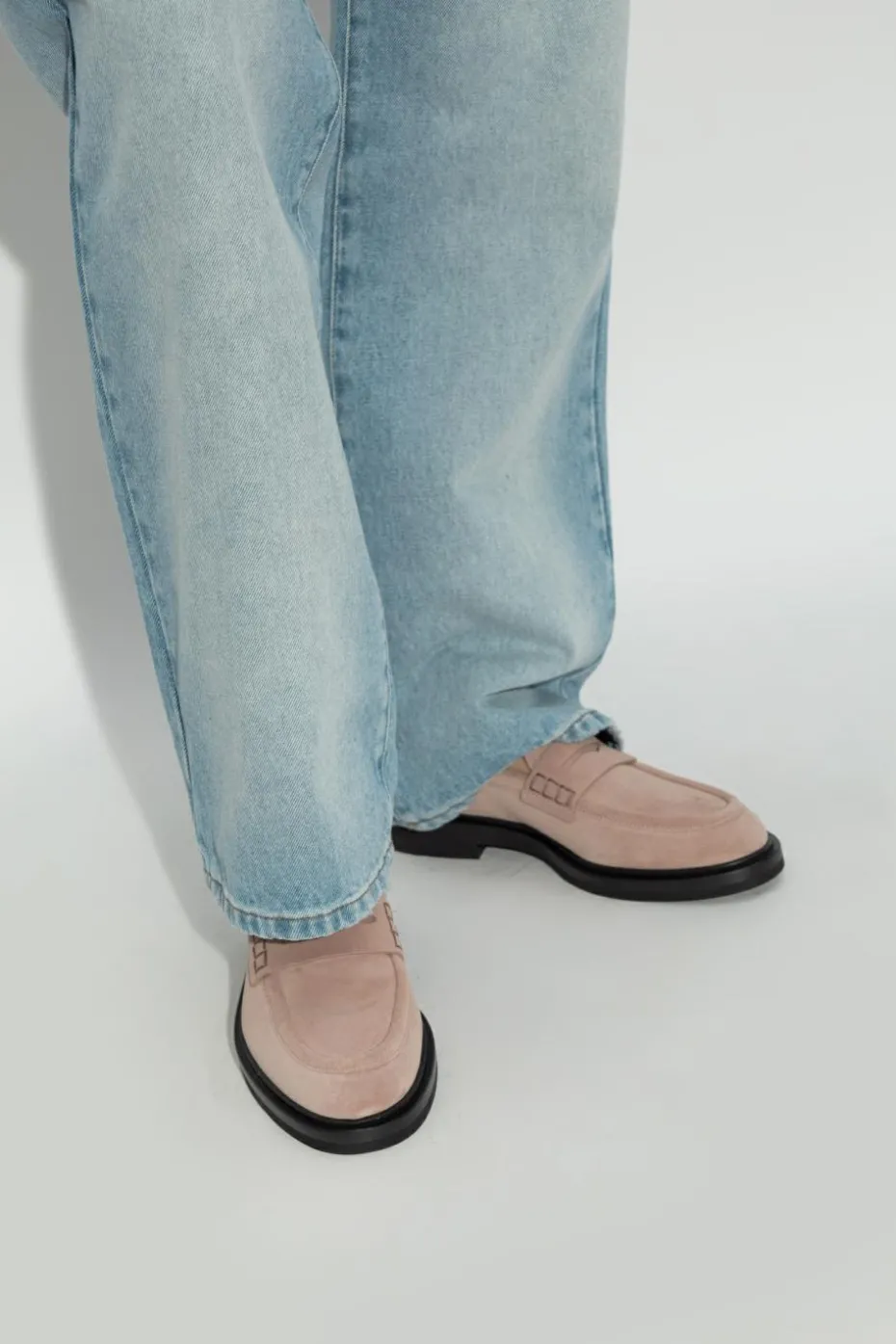 Dolce & Gabbana RÓŻOWY Zamszowe buty typu `loafers`