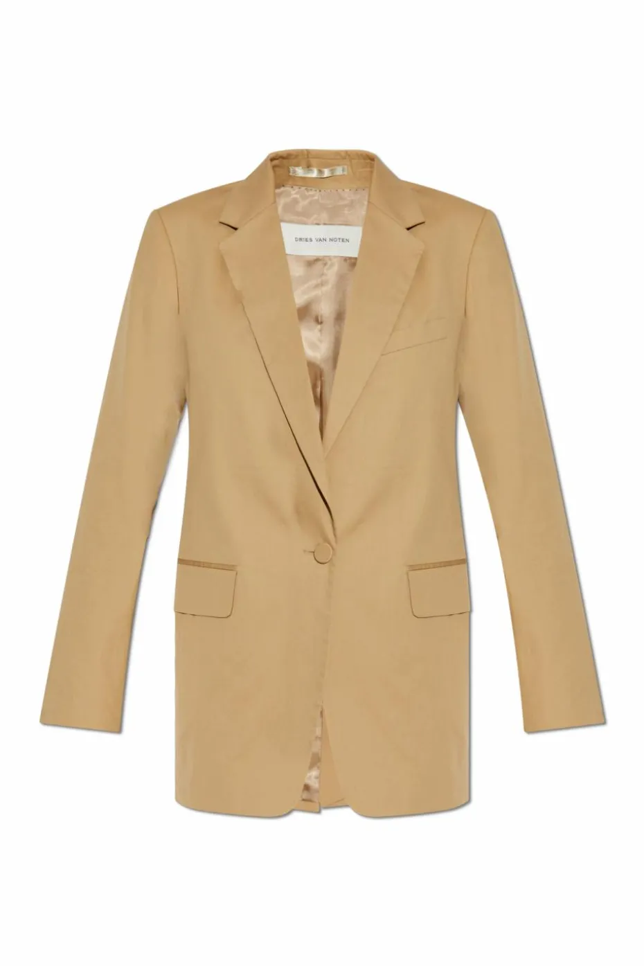 Dries Van Noten beżowy Bawełniana marynarka