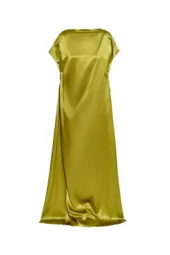 Dries Van Noten ZIELONY Jedwabna sukienka