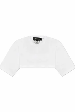 Dsquared2 BIAŁY Krótki t-shirt o luźnym kroju