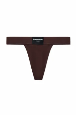 Dsquared2 BRĄZOWY Stringi z logo
