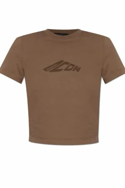Dsquared2 BRĄZOWY T-shirt z logo
