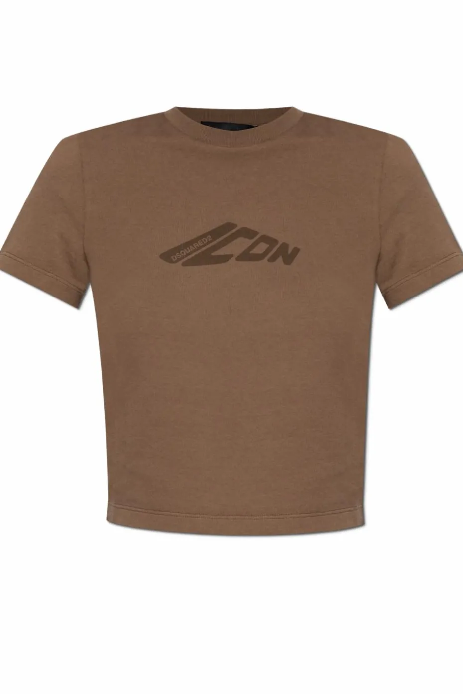 Dsquared2 BRĄZOWY T-shirt z logo
