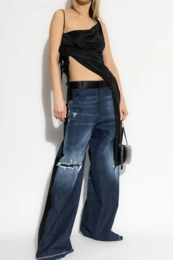 Dsquared2 CZARNY Drapowany top