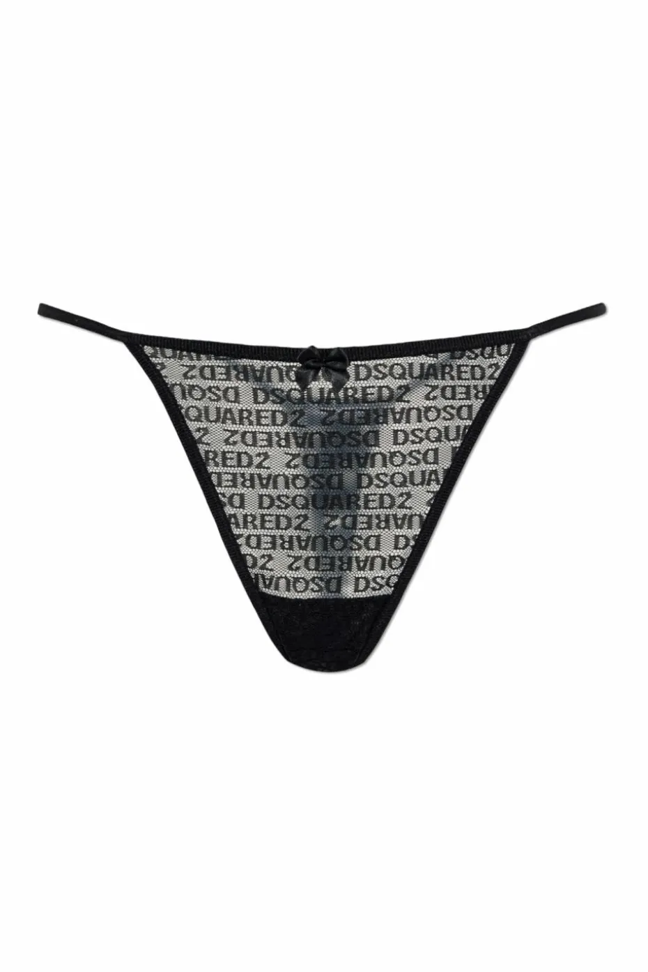 Dsquared2 CZARNY Koronkowe stringi