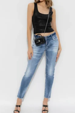 Dsquared2 CZARNY Krótki top