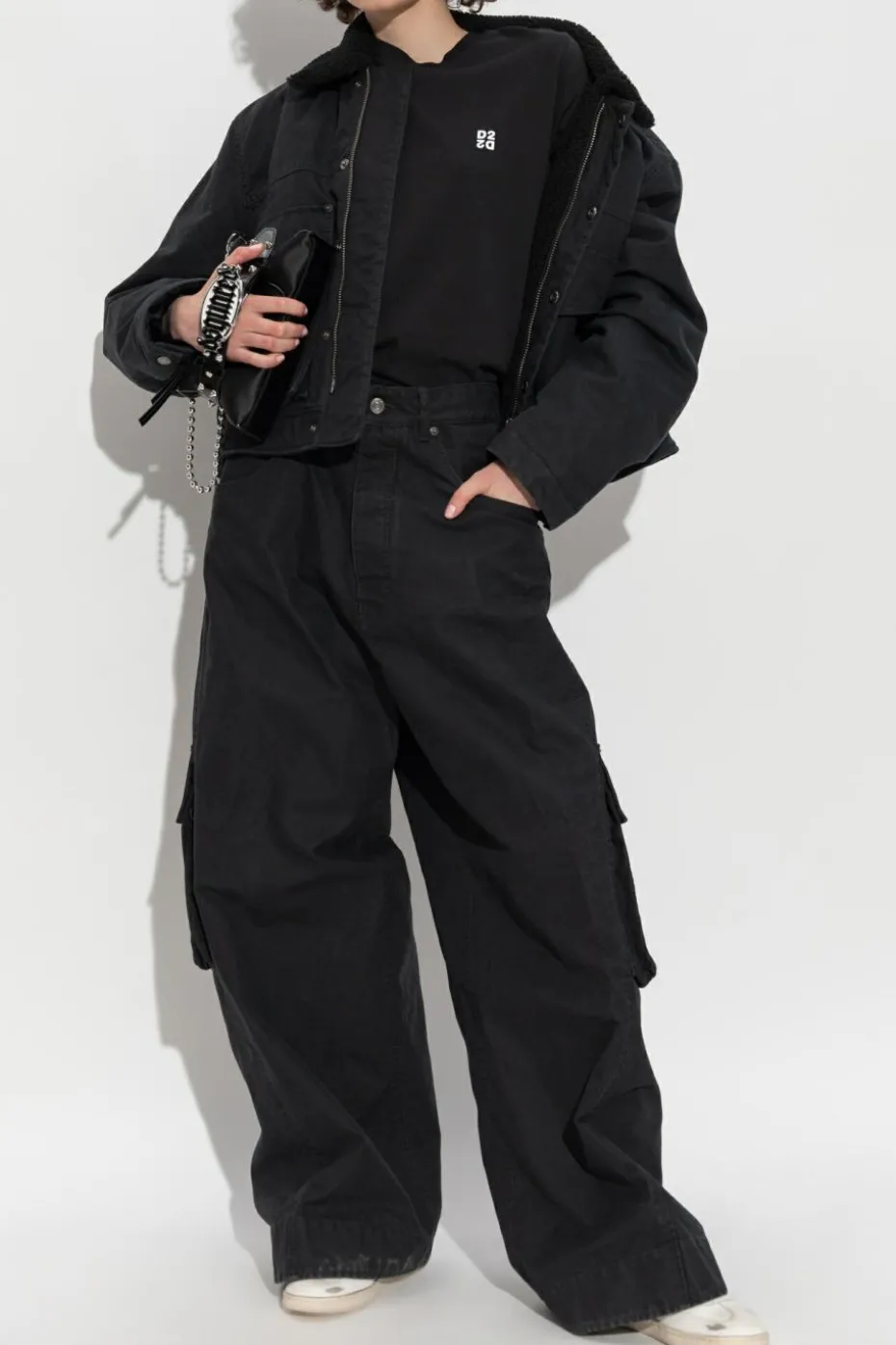Dsquared2 CZARNY Kurtka z kołnierzem