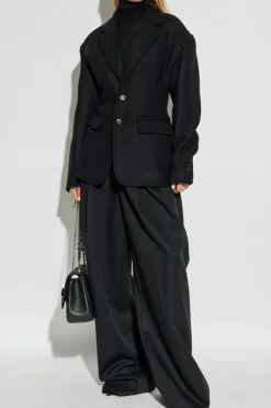 Dsquared2 CZARNY Wełniana kurtka