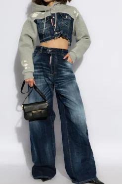Dsquared2 GRANATOWY Jeansy z logo