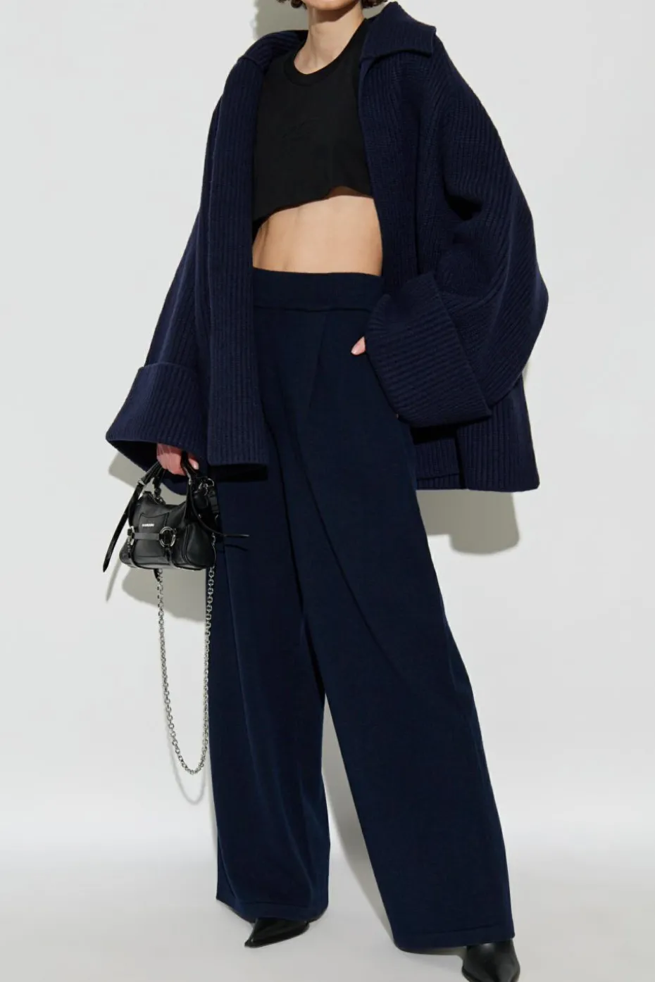 Dsquared2 GRANATOWY Wełniane spodnie