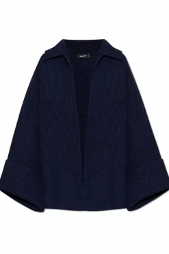 Dsquared2 GRANATOWY Wełniany kardigan