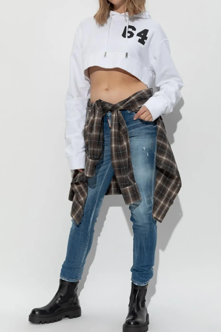Dsquared2 NIEBIESKI Jeansy `Medium Waist Jennifer`