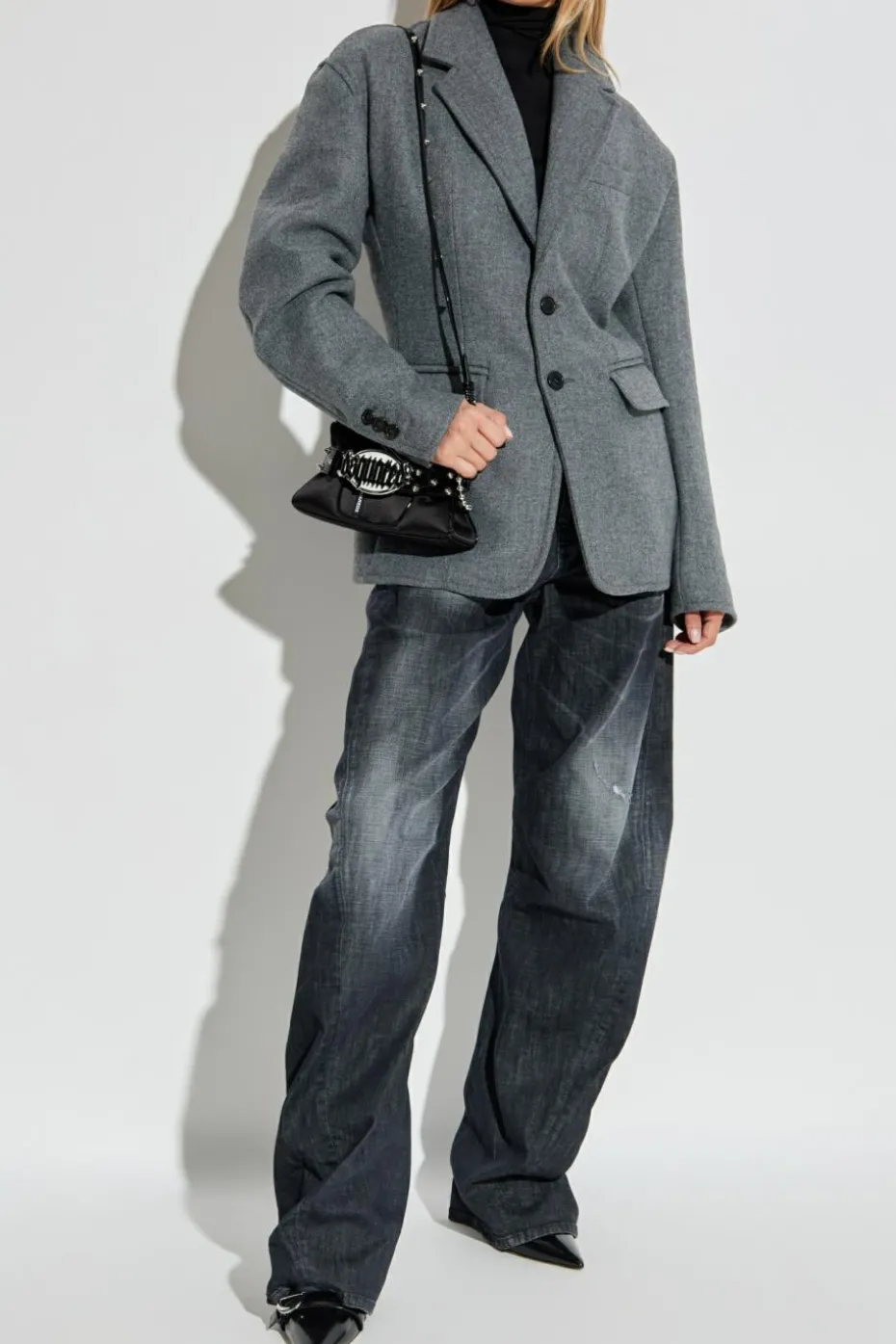 Dsquared2 SZARY Wełniana marynarka