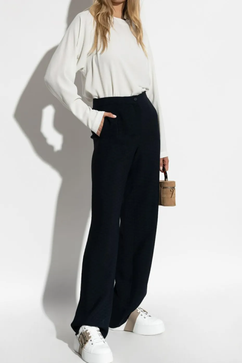 Emporio Armani BIAŁY Top z długimi rękawami