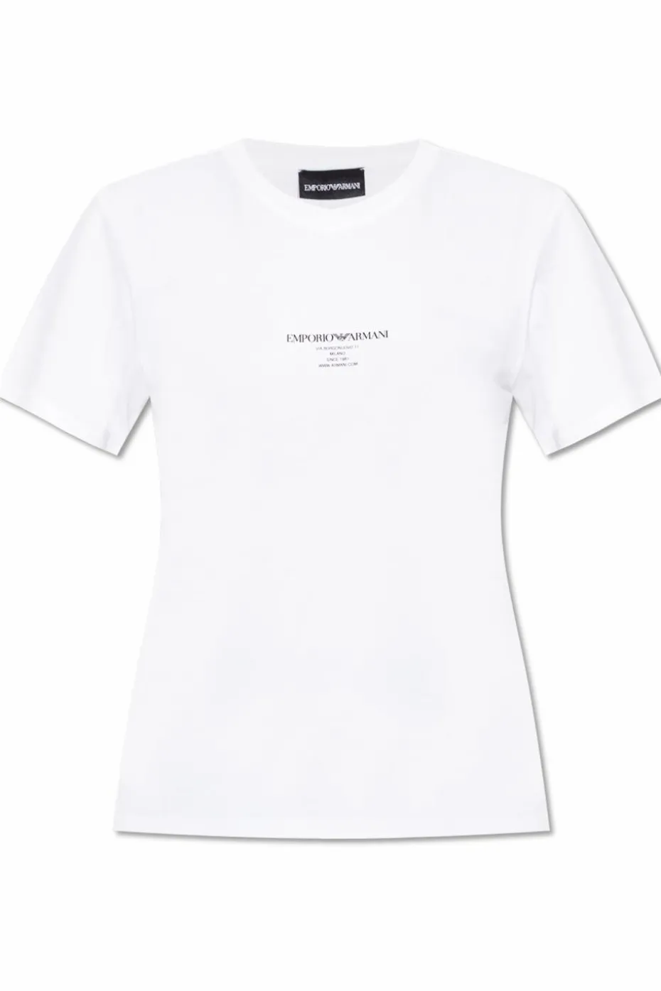 Emporio Armani BIAŁY T-shirt z logo