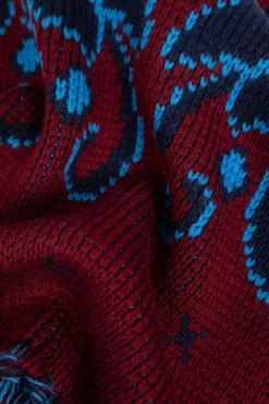 Etro BORDO Wełniany szal z frędzlami
