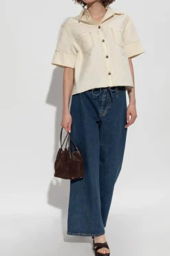 Etro GRANATOWY Jeansy z wysokim stanem