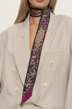 Etro GRANATOWY Jedwabna apaszka