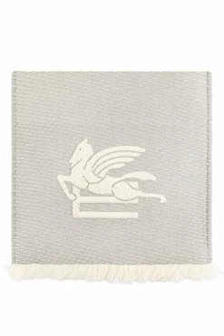 Etro SZARY Szal z logo